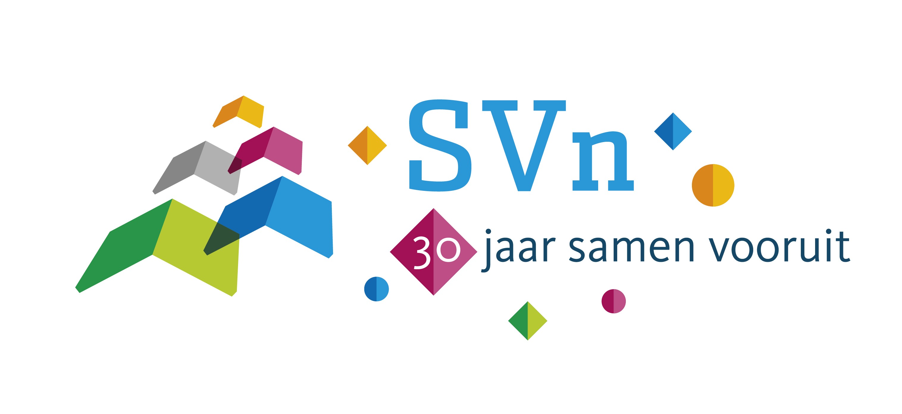 Jubileumlogo SVn: 30 jaar samen vooruit