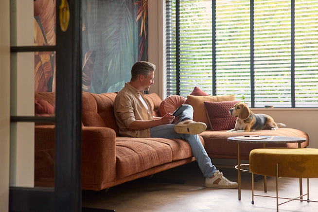 Man Hond Woonkamer Bank Ipad 665X436